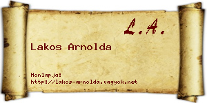 Lakos Arnolda névjegykártya